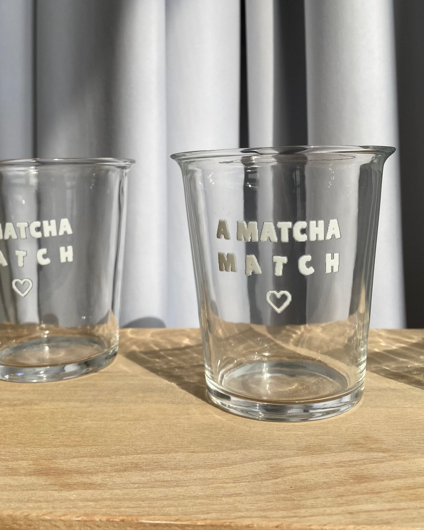 "A Matcha Match ♡" Glass Cup