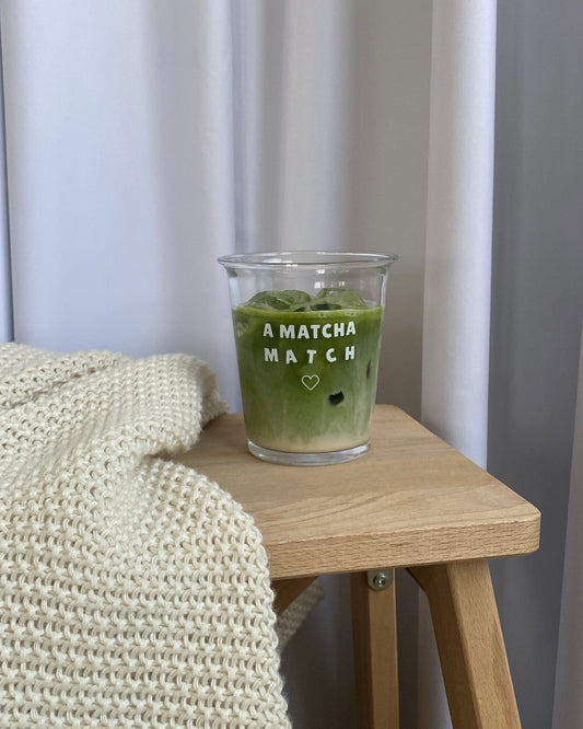 "A Matcha Match ♡" Glass Cup